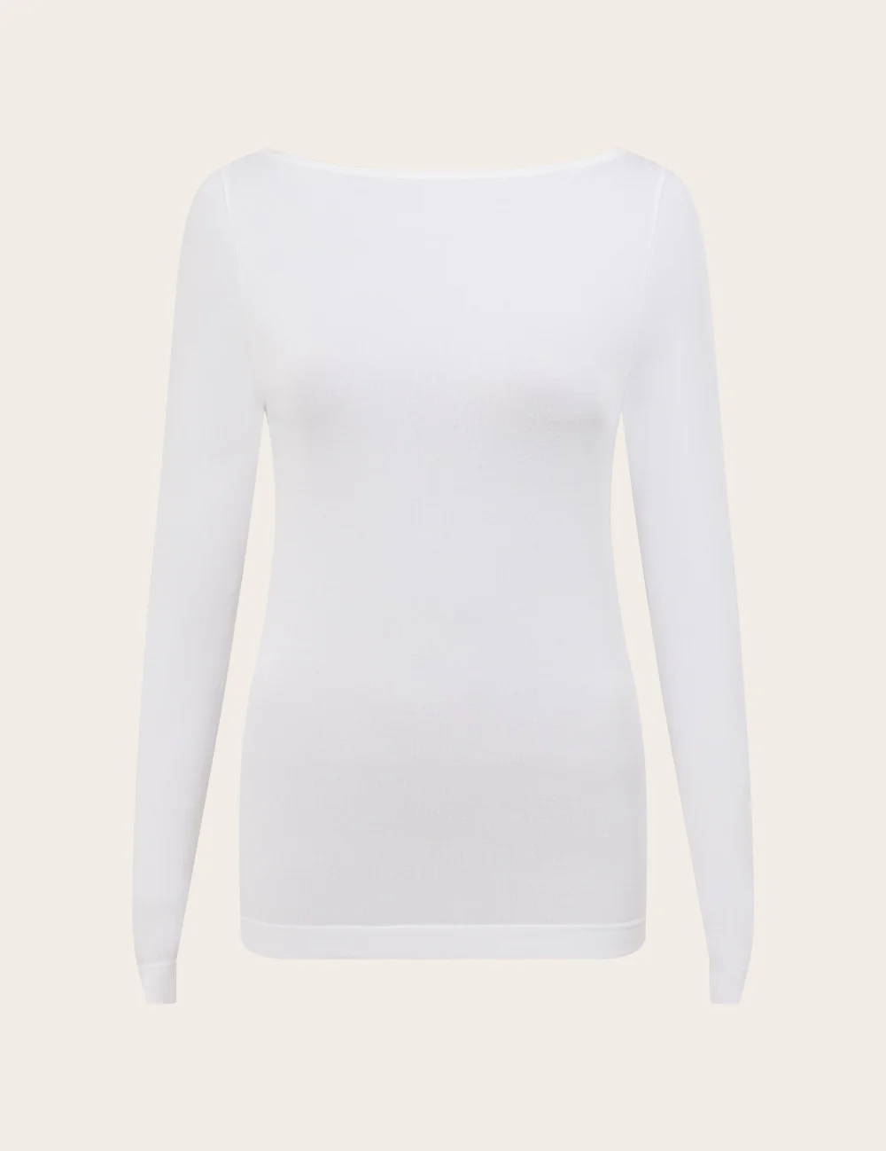Base Layer Boatneck Long Sleeve Top - White - Image 14