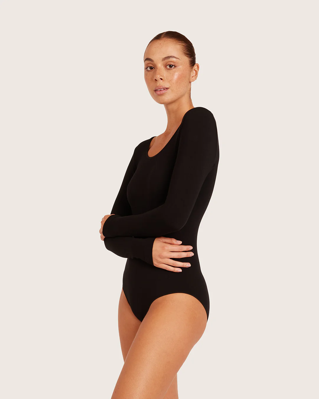 Base Layer Long Sleeve Bodysuit - Black - Image 2