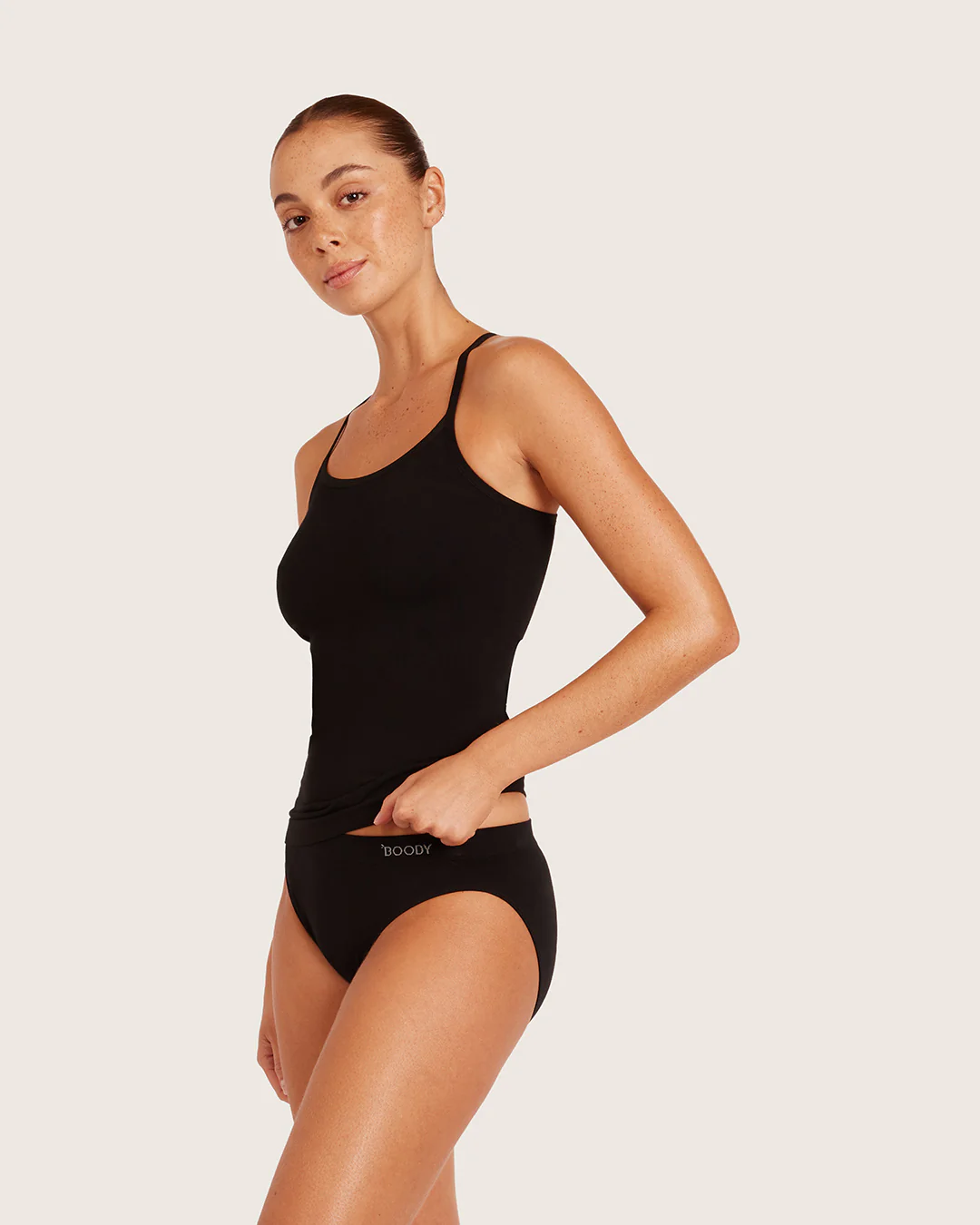 Base Layer Racerback Cami Top - Black - Image 2