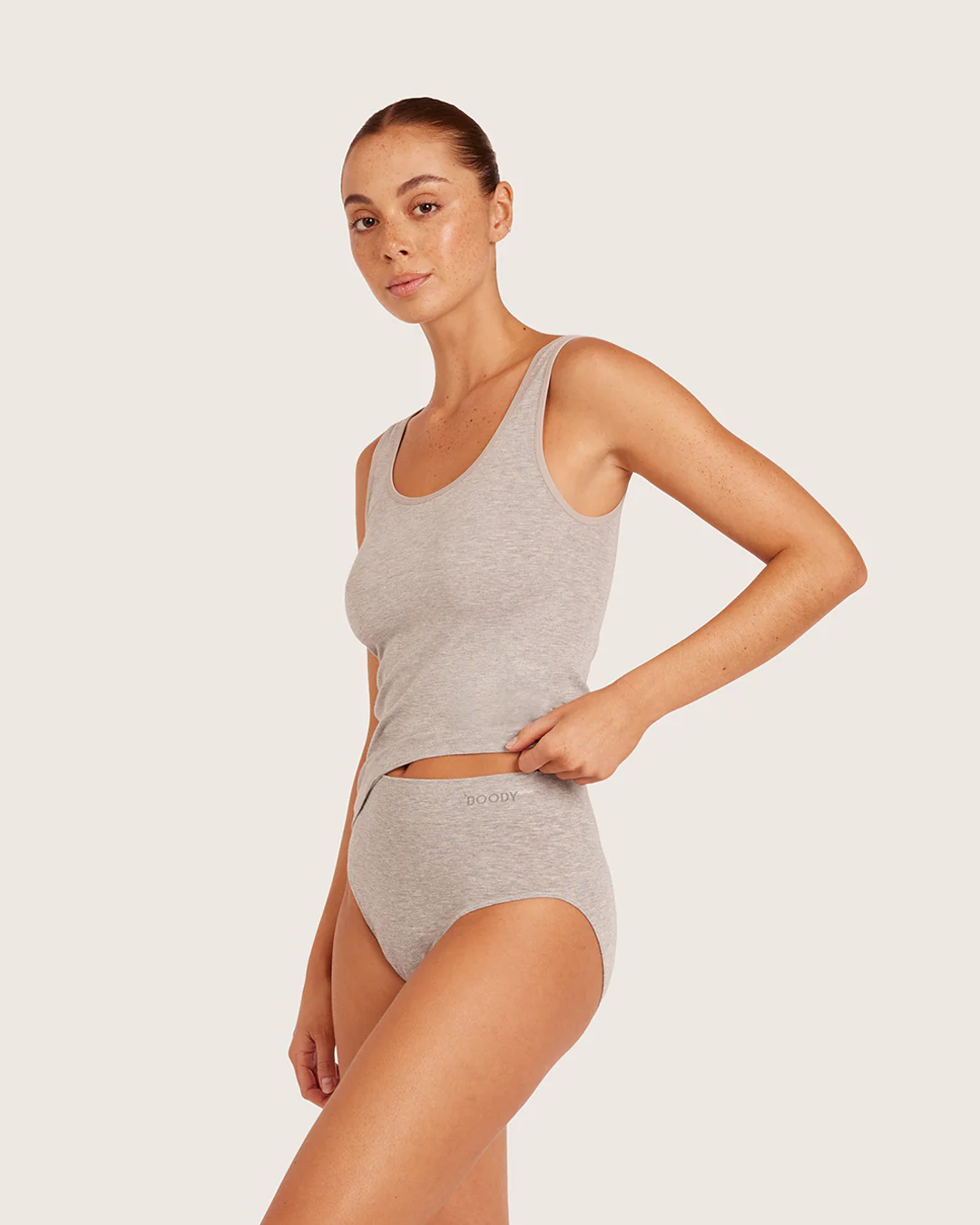 Base Layer Tank Top - Light Grey Marl - Image 2
