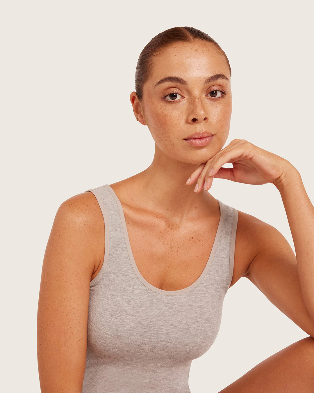 Base Layer Tank Top - Light Grey Marl - Image 4