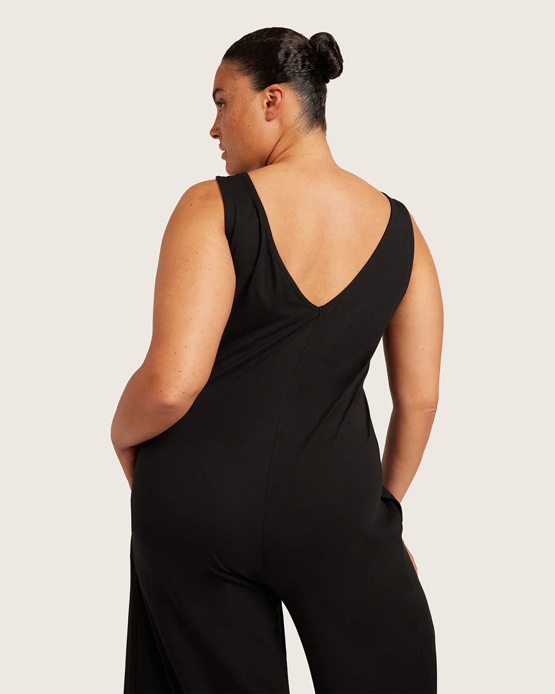 Boat Neck Jumpsuit - Black - Image 16