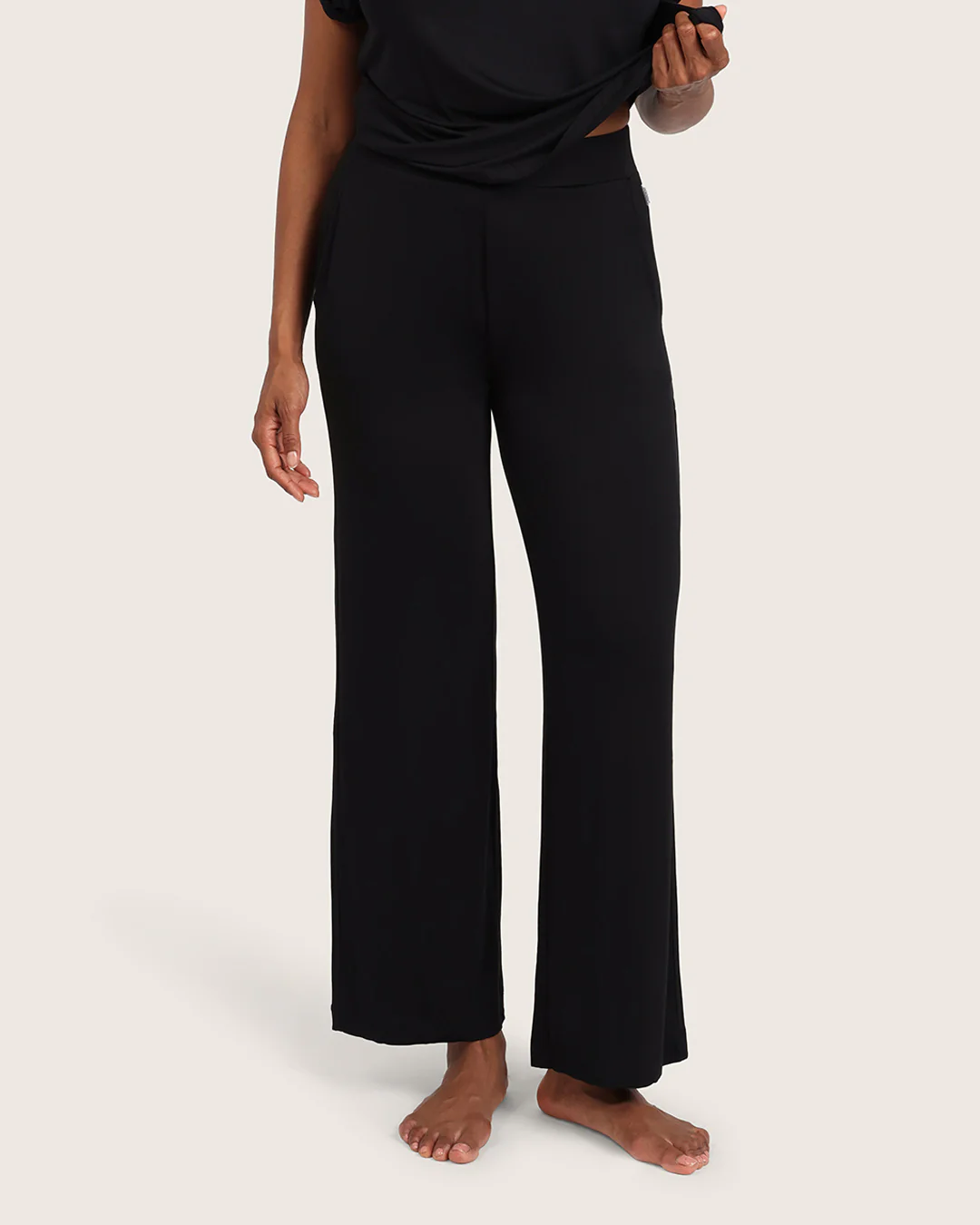 Downtime Wide Leg Lounge Pants - Black - Image 6