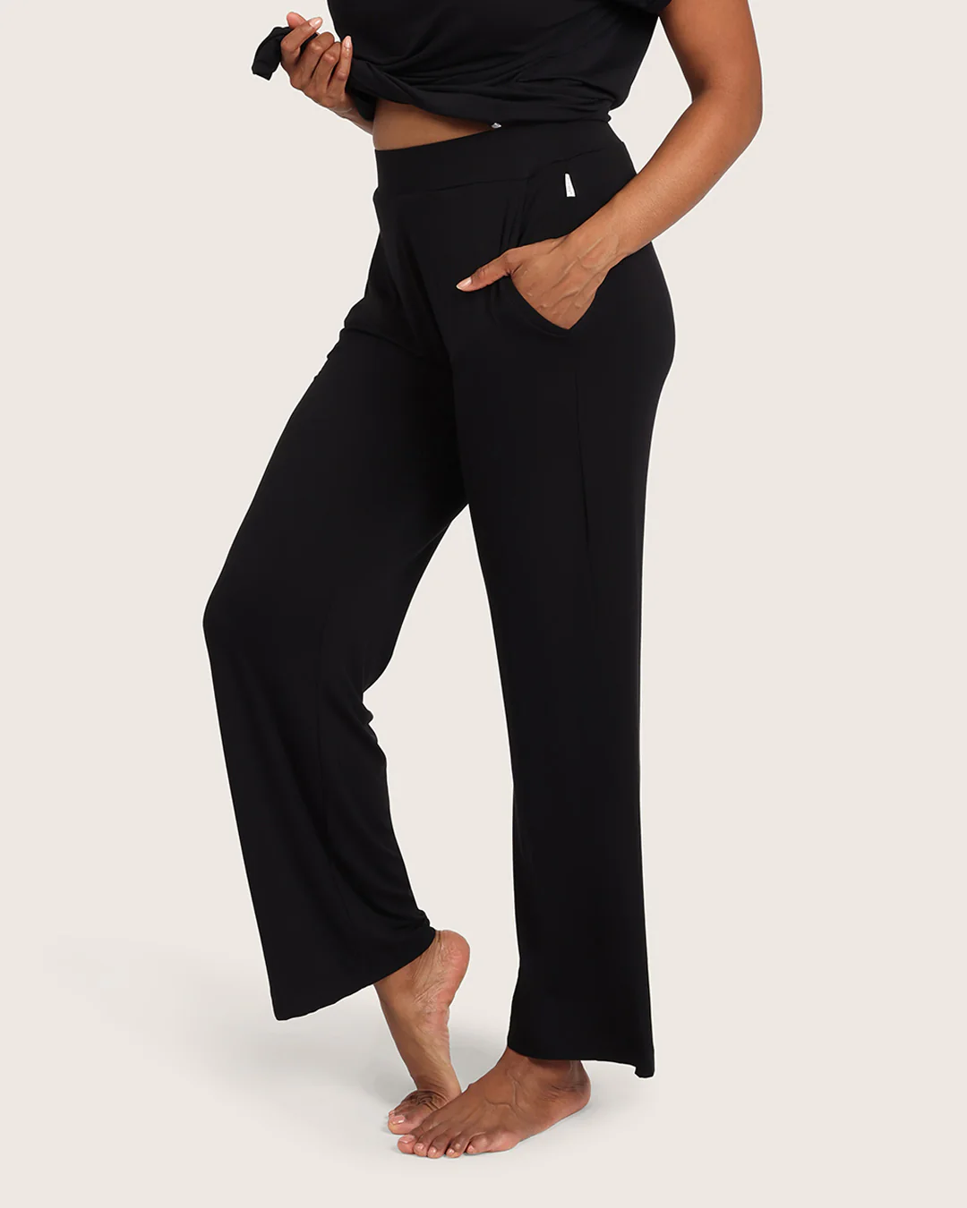 Downtime Wide Leg Lounge Pants - Black - Image 8