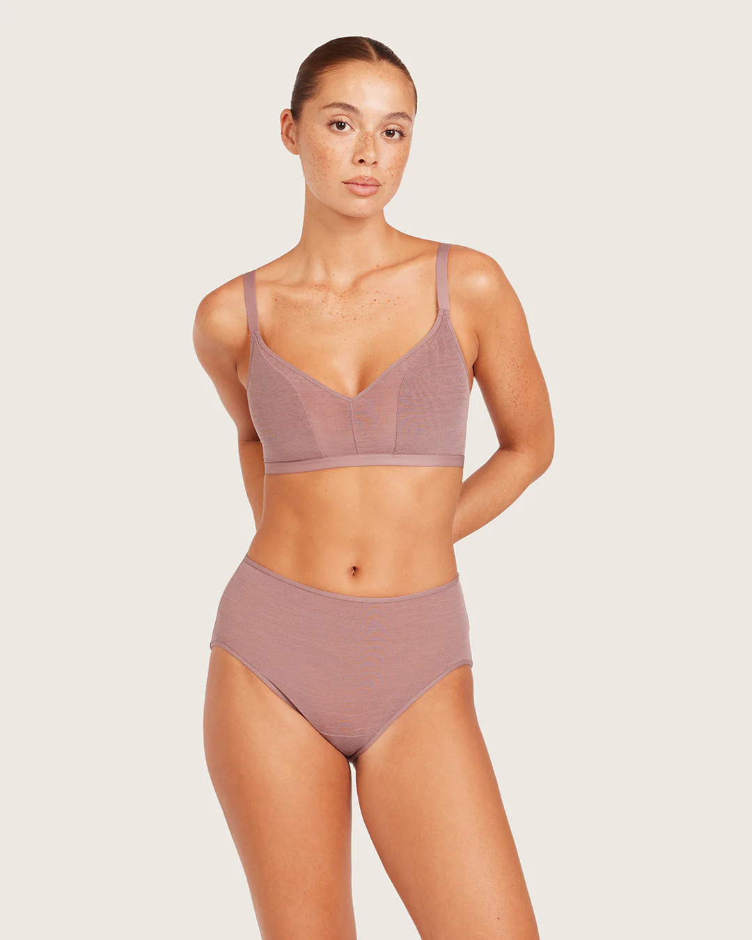 FreeMesh High-Cut Full Briefs - Mauve - Image 11