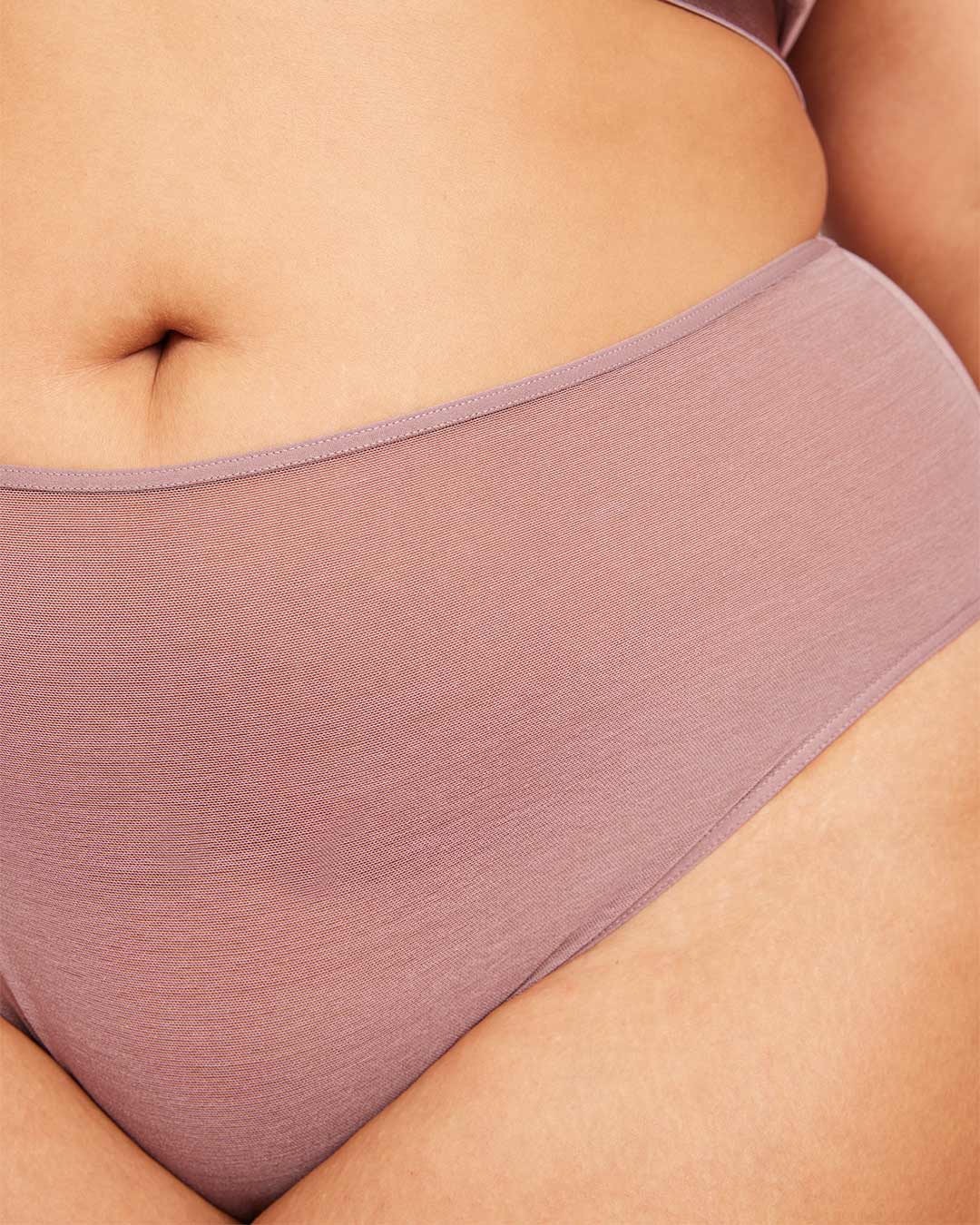 FreeMesh High-Cut Full Briefs - Mauve - Image 16