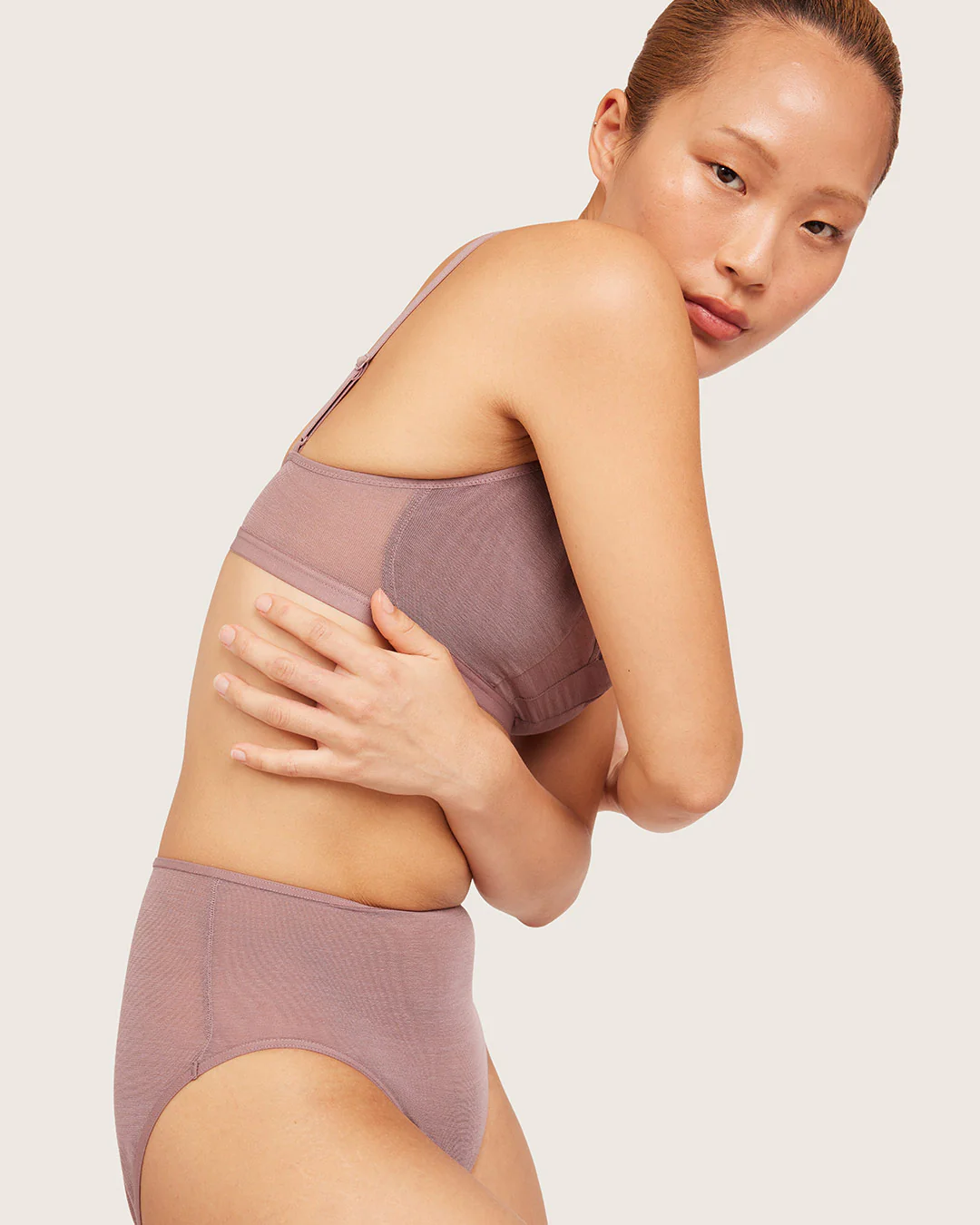FreeMesh High-Cut Full Briefs - Mauve - Image 6