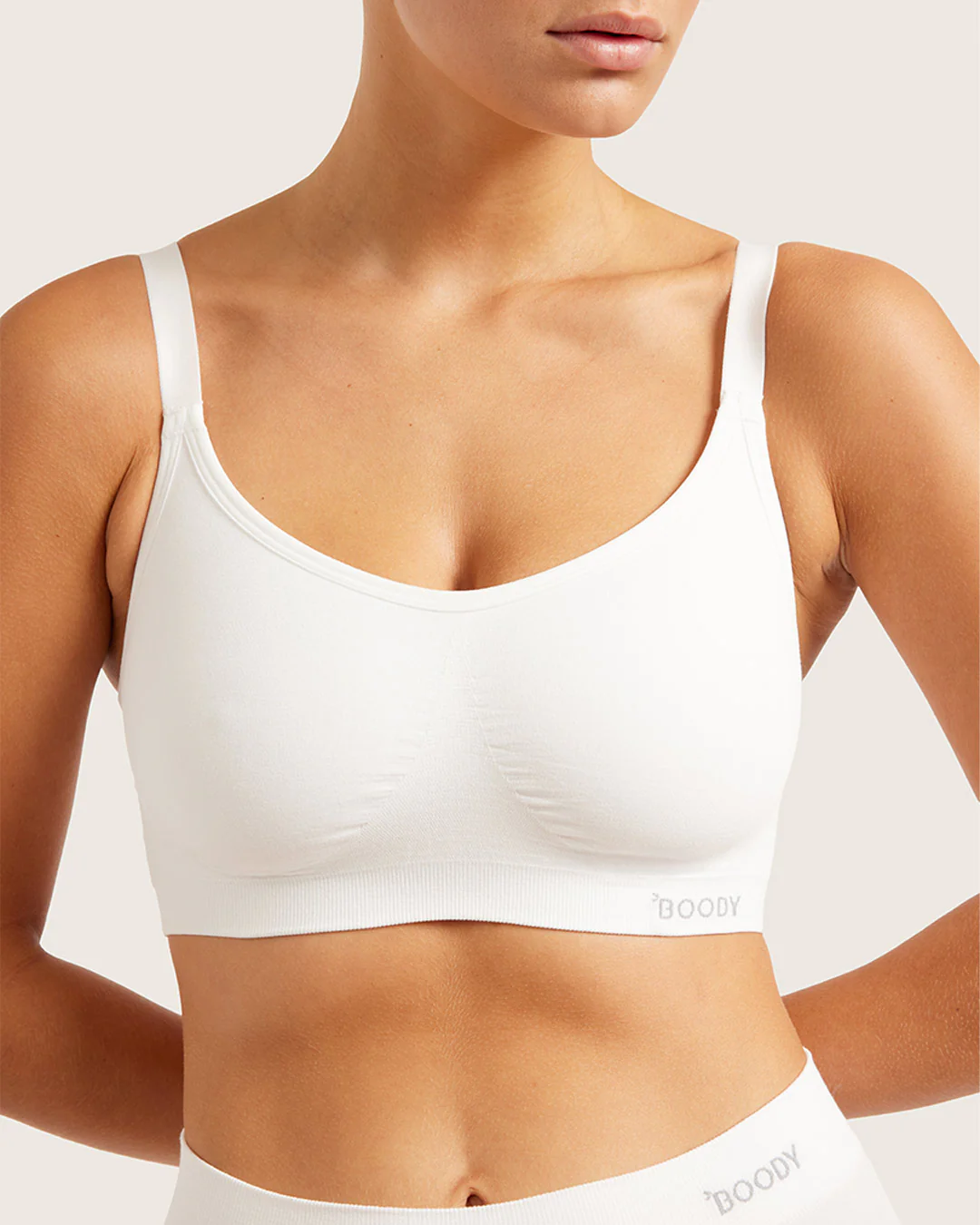 Full Bust Wireless Bra - White - Image 4