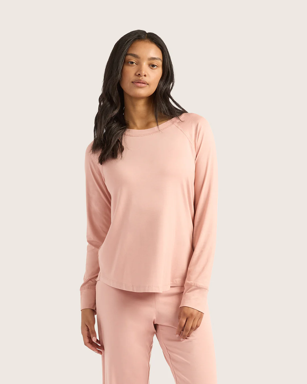 Goodnight Raglan Sleep Top - Dusty Pink - Image 7