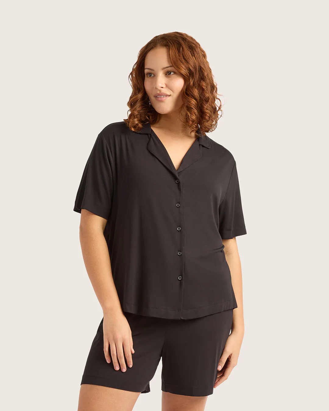 Goodnight Short Sleeve Sleep Shirt - Black - Image 13