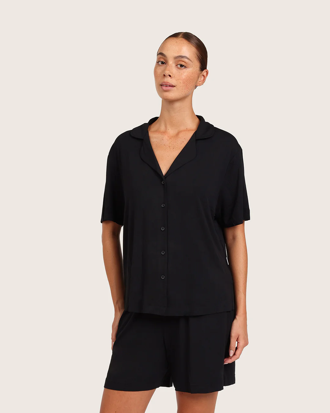 Goodnight Short Sleeve Sleep Shirt - Black - Image 2