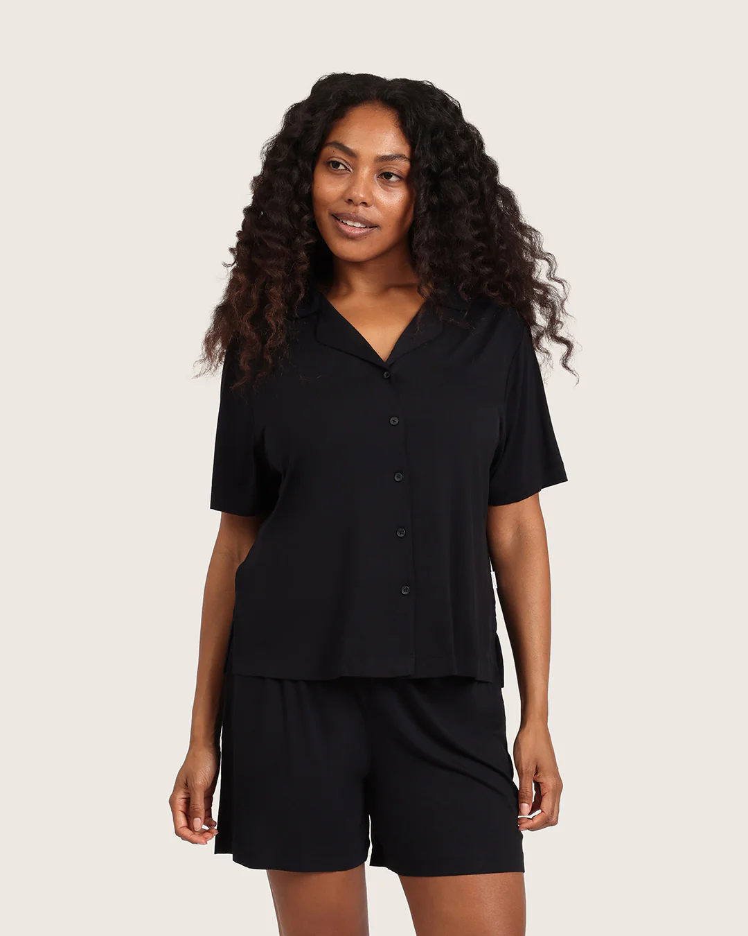 Goodnight Short Sleeve Sleep Shirt - Black - Image 7