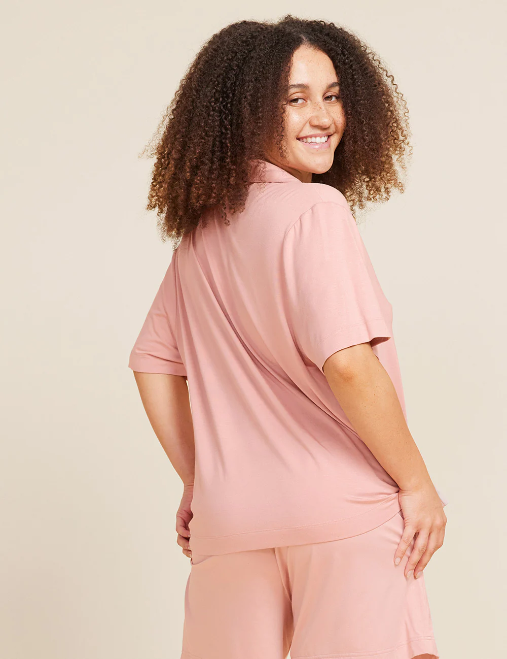 Goodnight Short Sleeve Sleep Shirt - Dusty Pink - Image 2