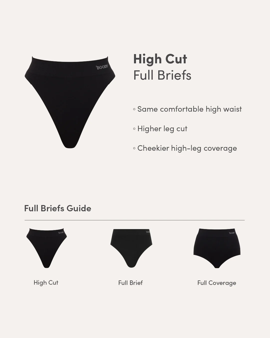 High Cut Full Briefs - Black - Image 25