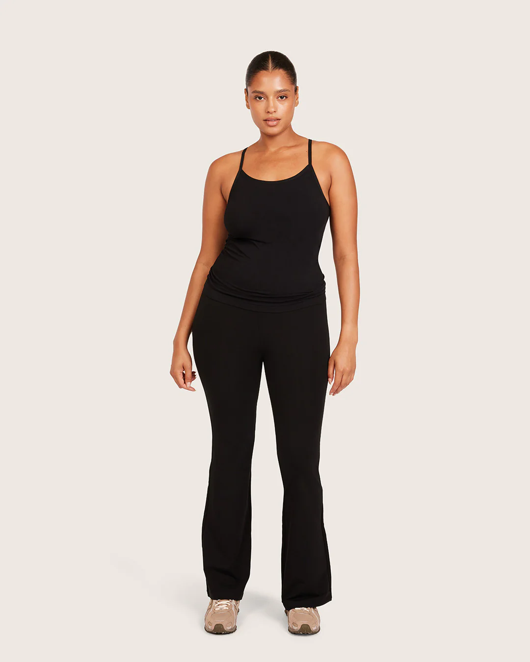 High Waist Flare Pants - Regular - Black - Image 14