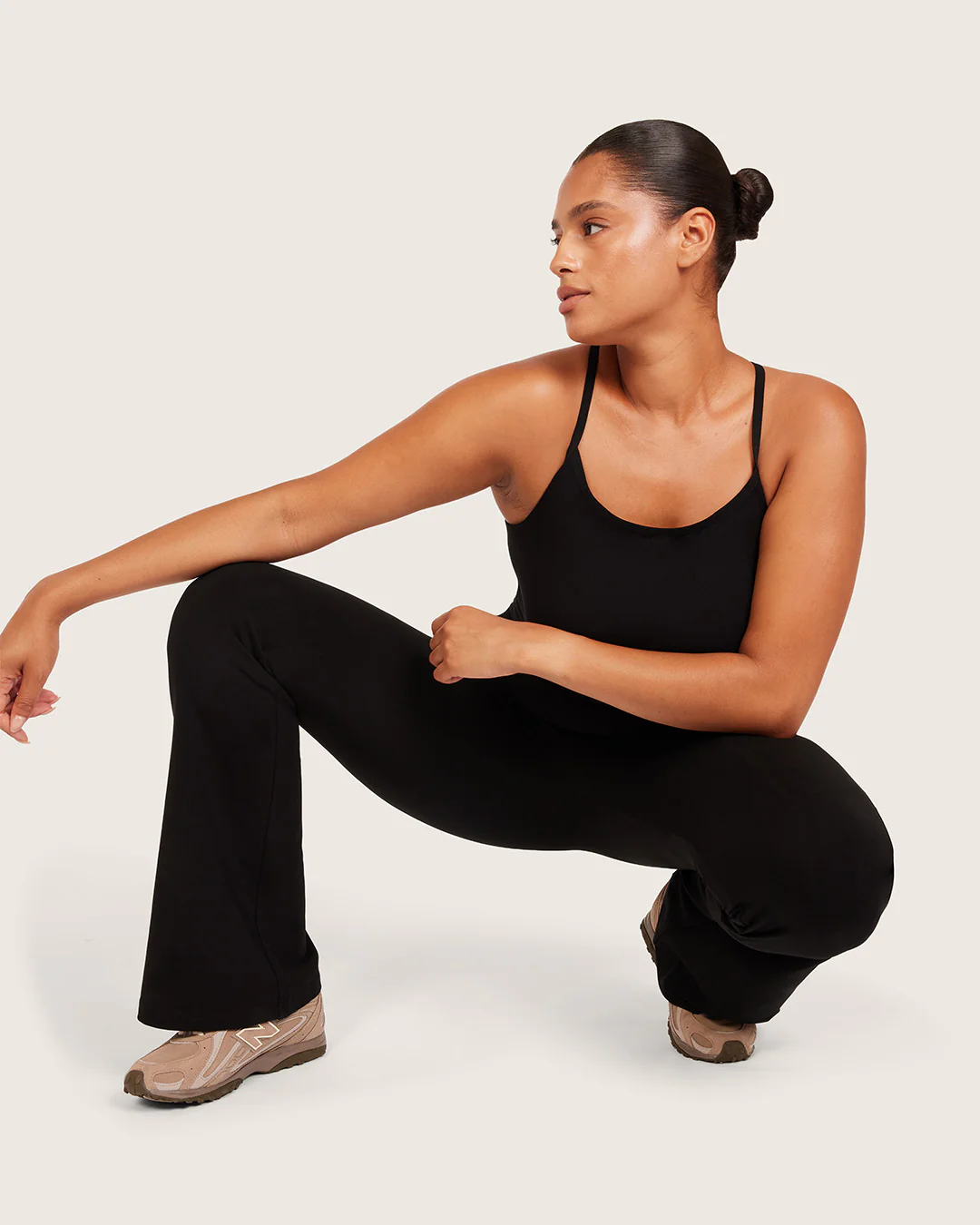 High Waist Flare Pants - Regular - Black - Image 18