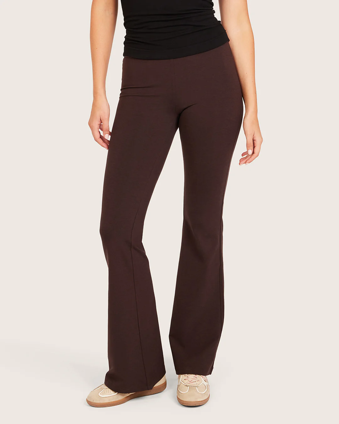 High Waist Flare Pants - Regular - Carob
