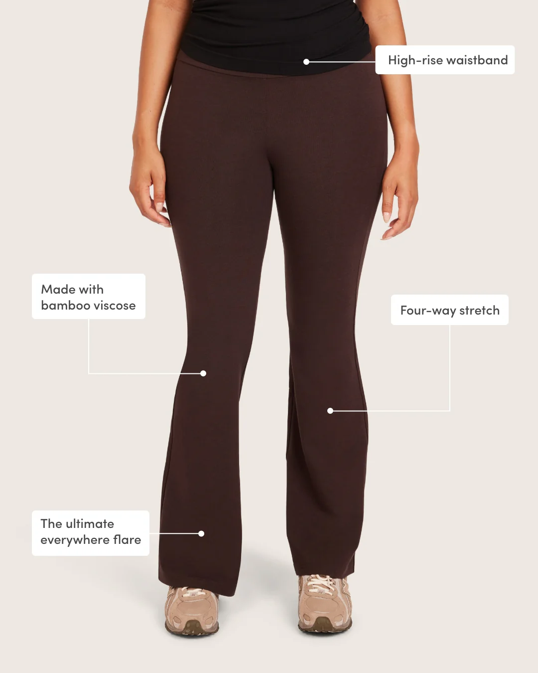 High Waist Flare Pants - Regular - Carob - Image 11