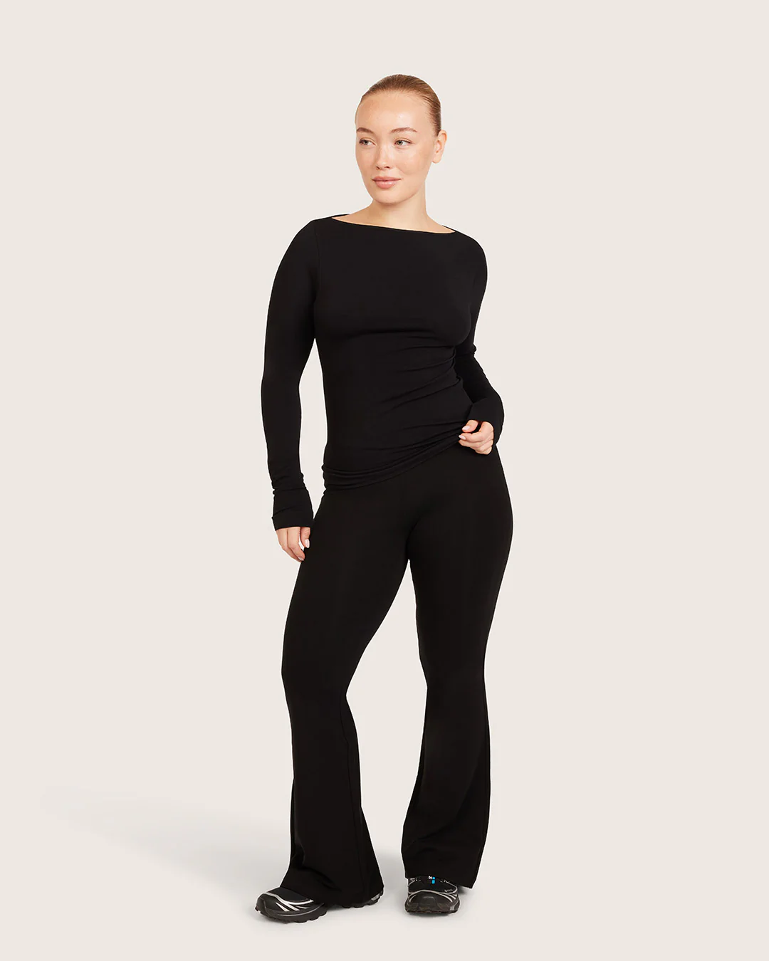 High Waist Flare Pants - Short - Black - Image 14