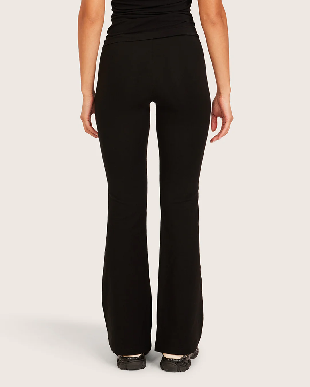High Waist Flare Pants - Short - Black - Image 3