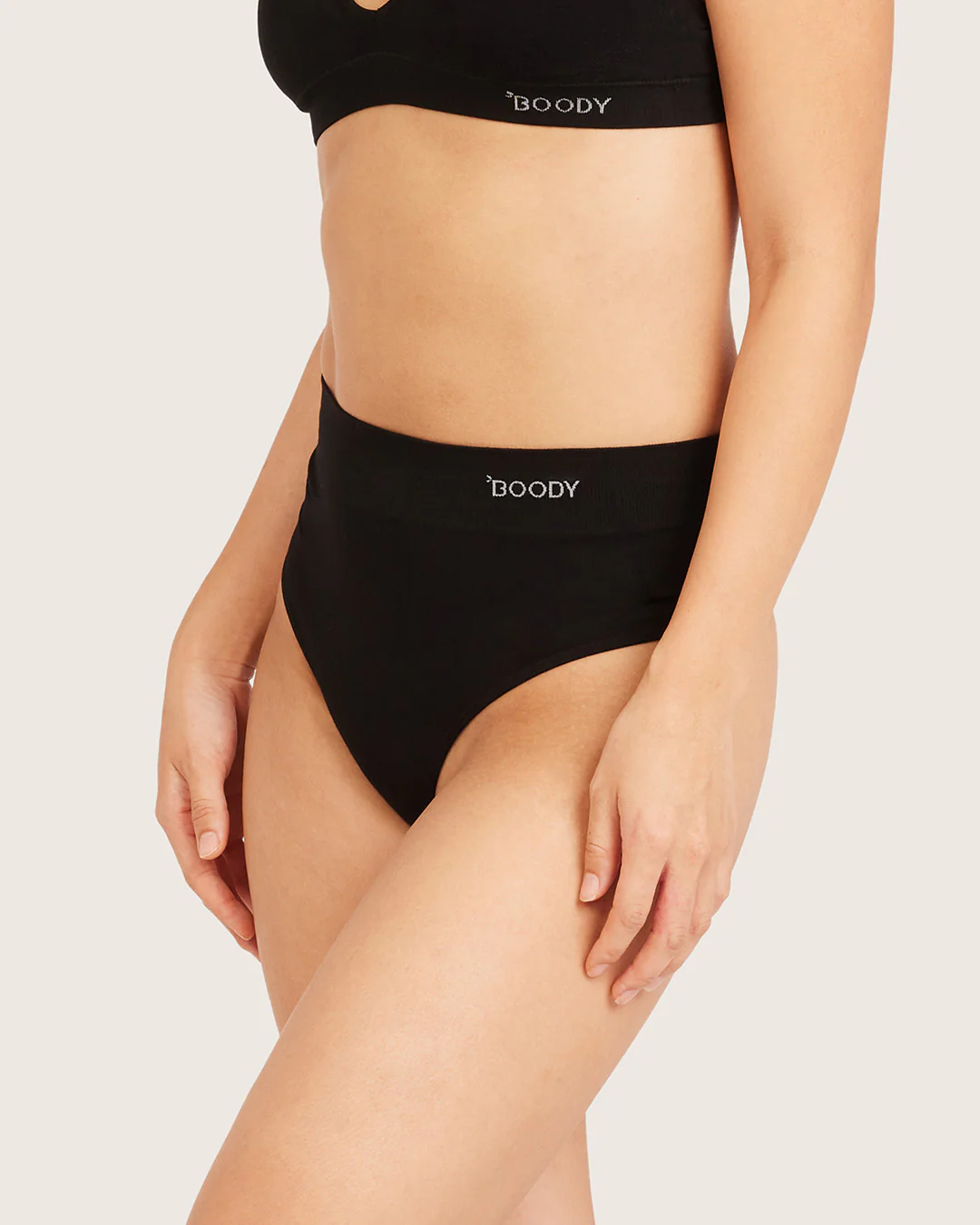 High Waist G-String - Black - Image 9