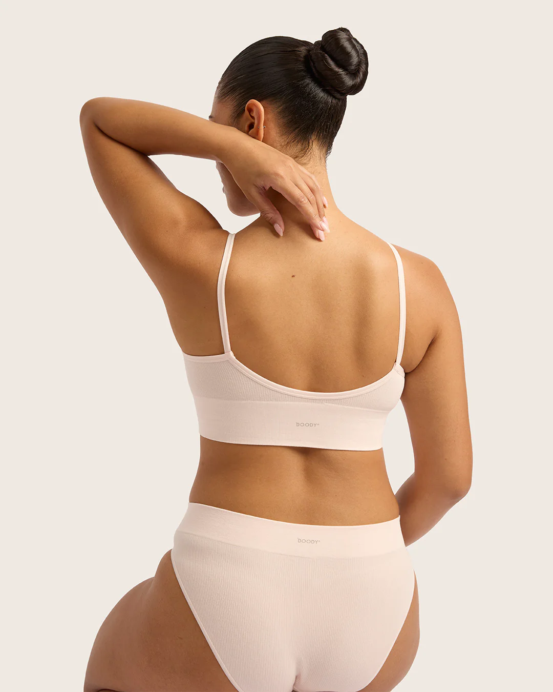 LYOLYTE Ribbed Low Back Bralette - Powder Pink - Image 10