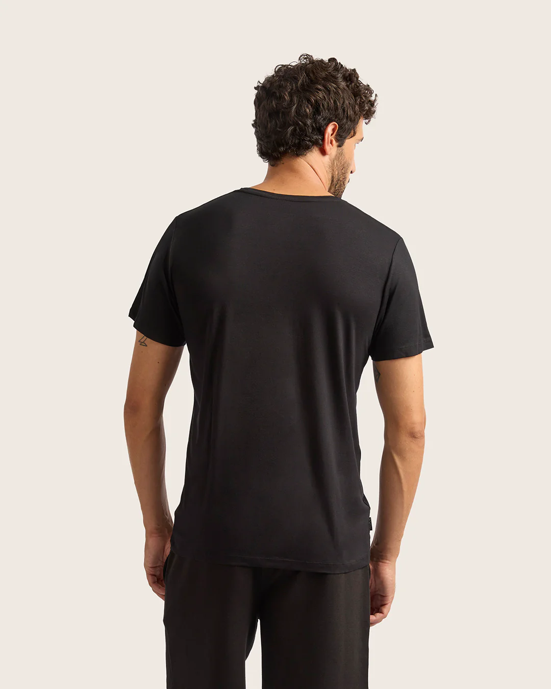 Men's Base Layer Crew Neck T-Shirt - Black - Image 2