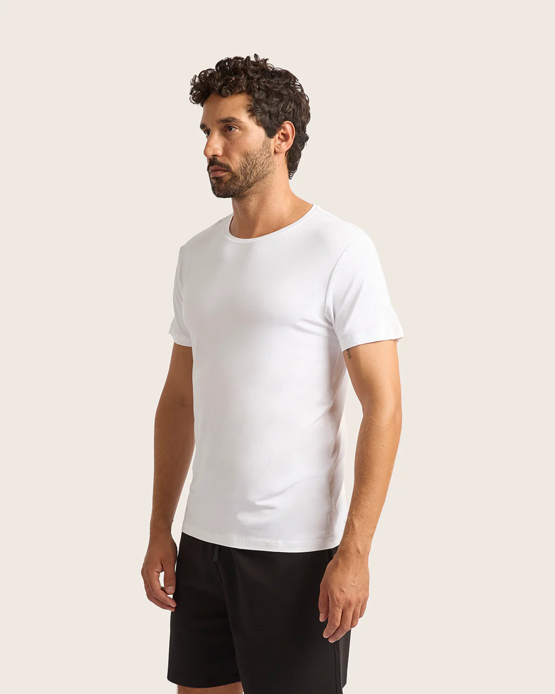 Men's Base Layer Crew Neck T-Shirt - White - Image 2