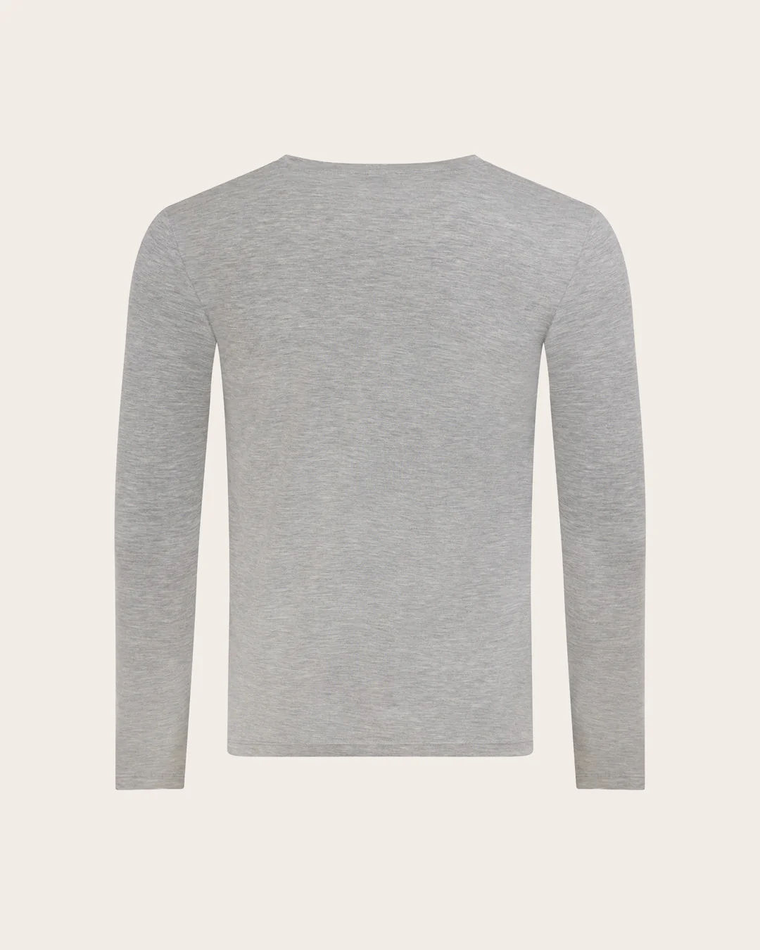 Men's Base Layer Long Sleeve Crew Neck T-Shirt - Light Grey Marl - Image 9