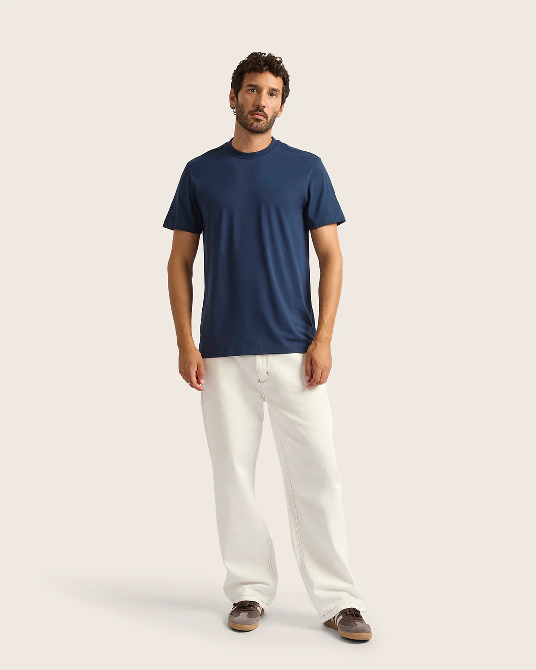 Men's Classic Crew Neck T-Shirt - Navy - Image 2