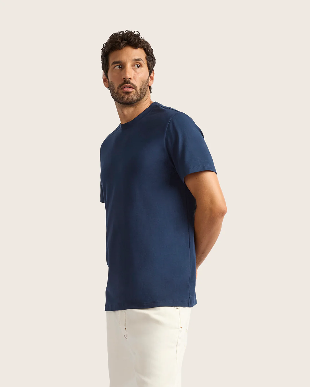 Men's Classic Crew Neck T-Shirt - Navy - Image 6