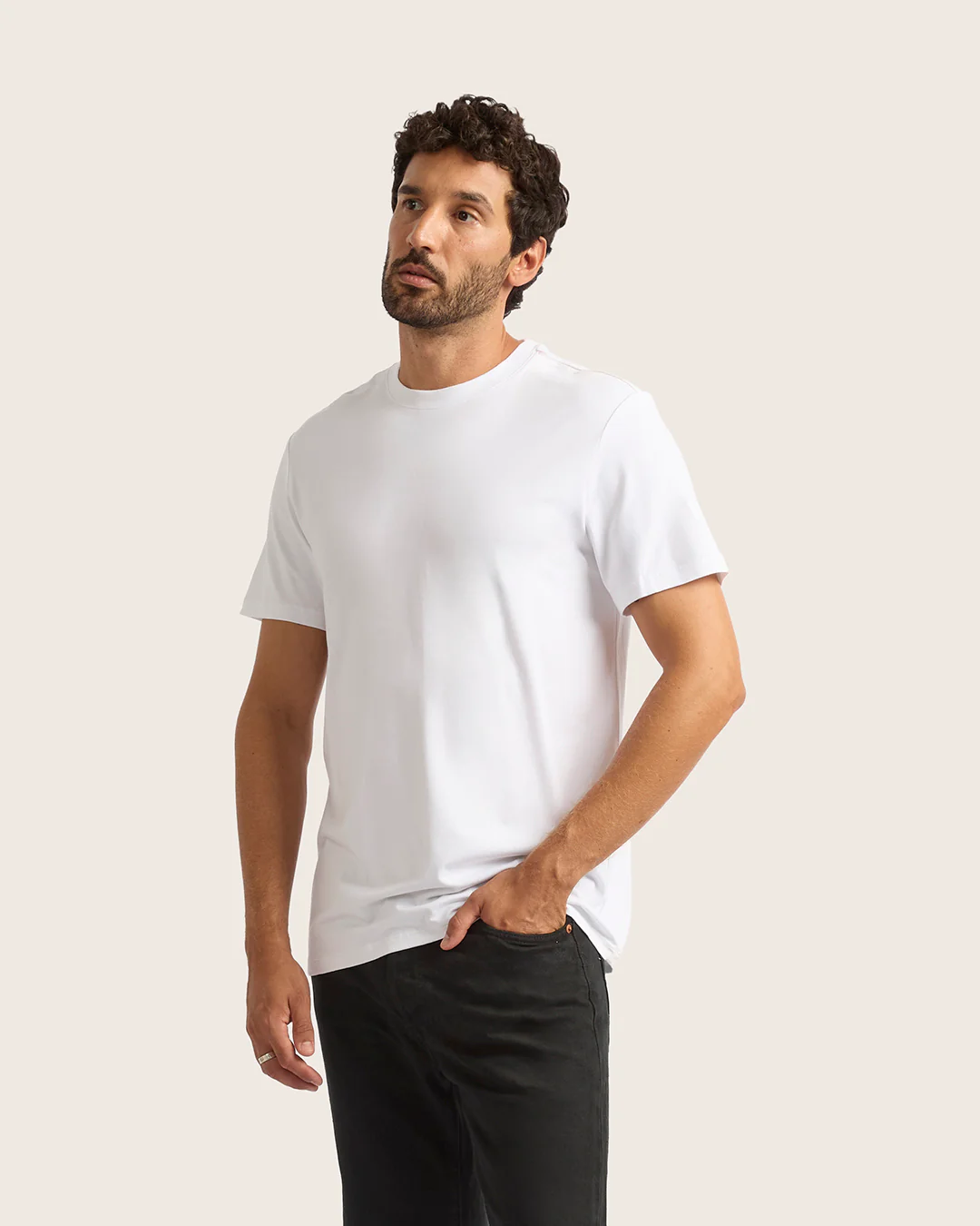 Men's Classic Crew Neck T-Shirt - White - Image 3
