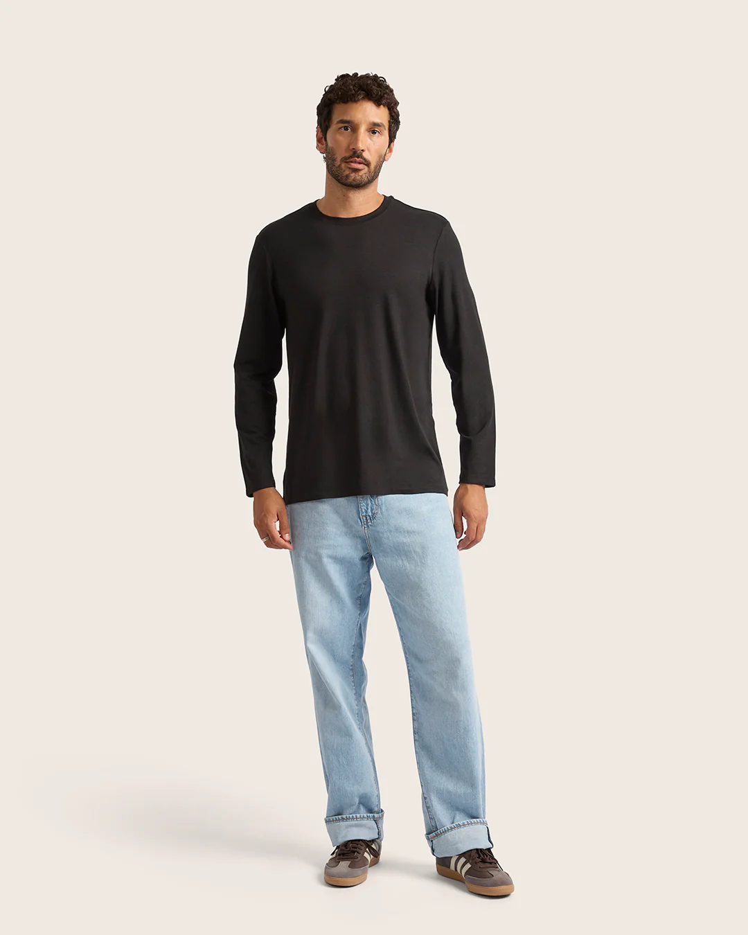 Men's Classic Long Sleeve T-Shirt - Black - Image 2