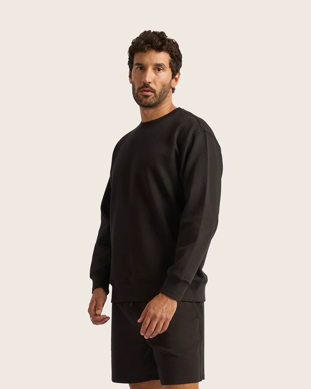 Men's Crew Neck Sweater - Black - Image 3
