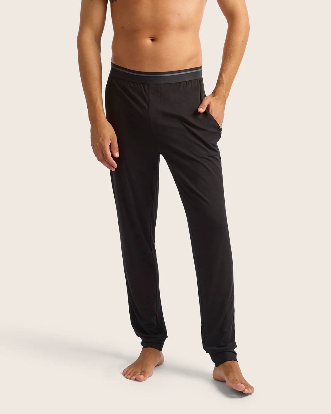 Men's Cuffed Sleep Pants - Black - Image 11