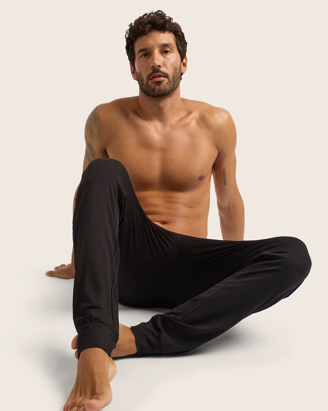 Men's Cuffed Sleep Pants - Black - Image 16