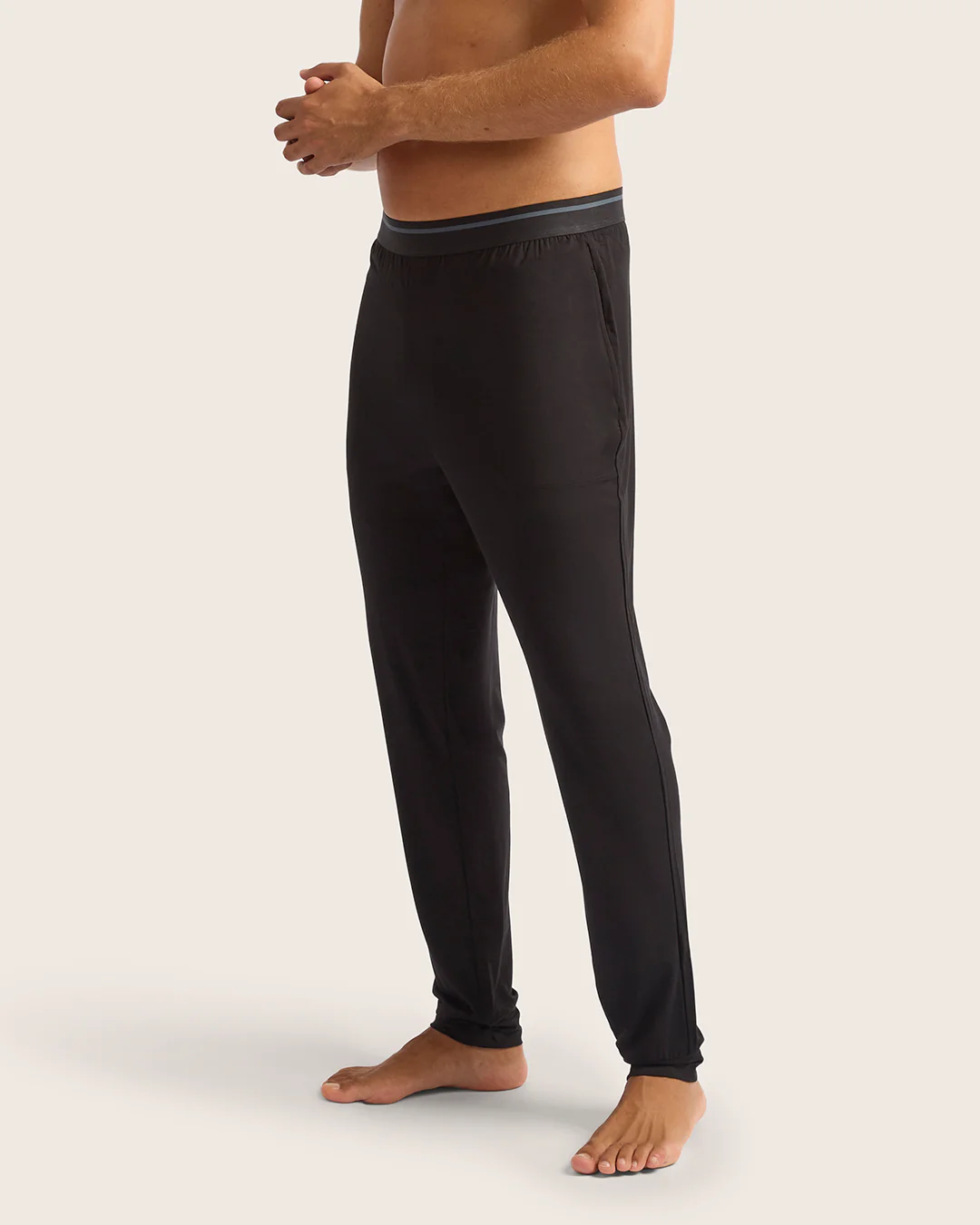 Men's Cuffed Sleep Pants - Black - Image 3