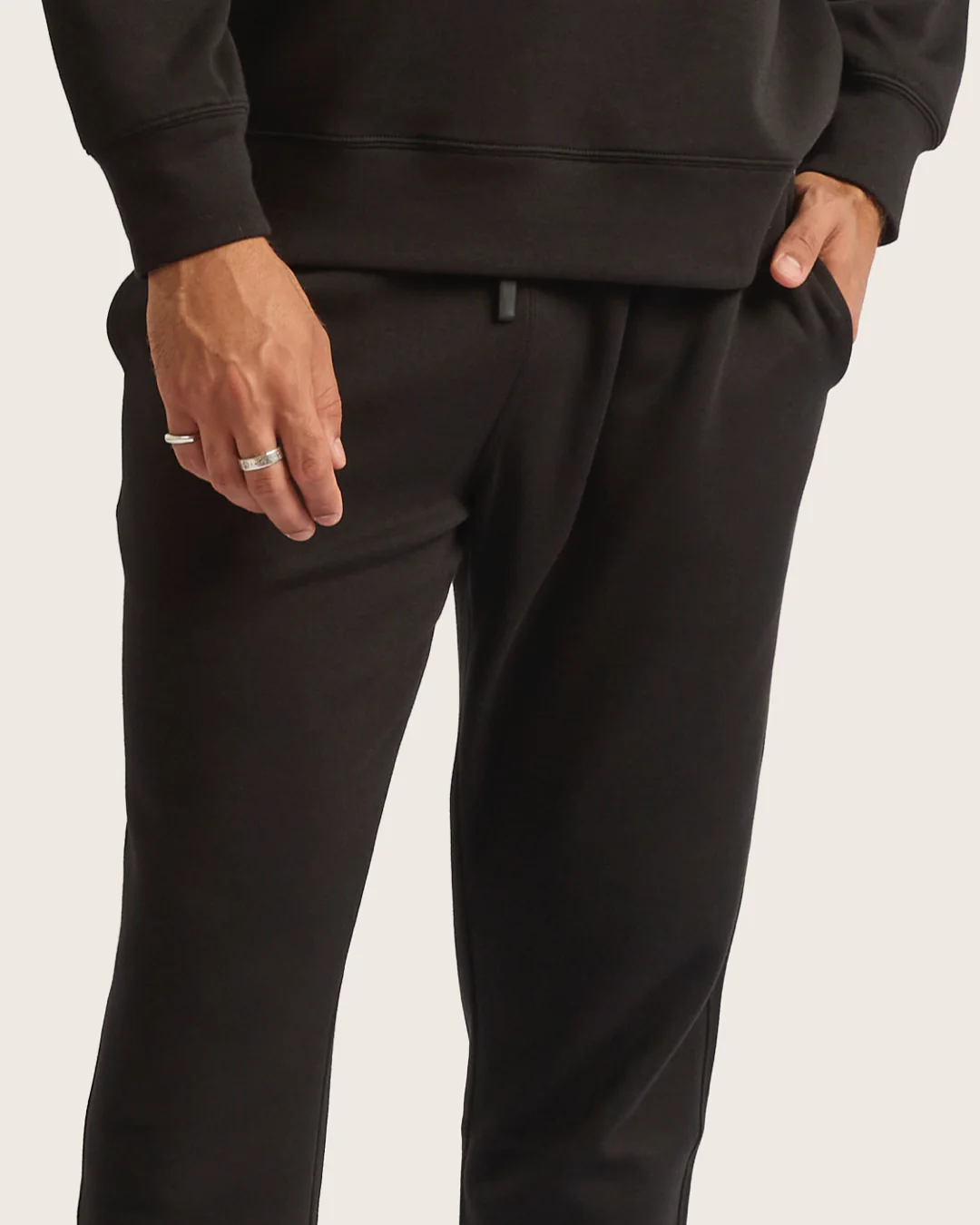 Men's Cuffed Sweat Pants - Black - Image 5