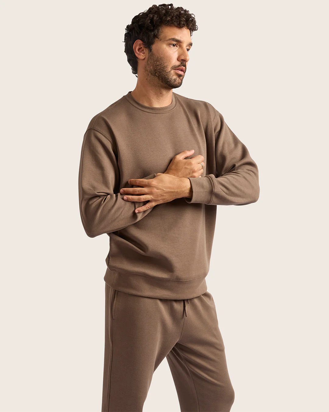 Men's Cuffed Sweat Pants - Oyster - Image 2