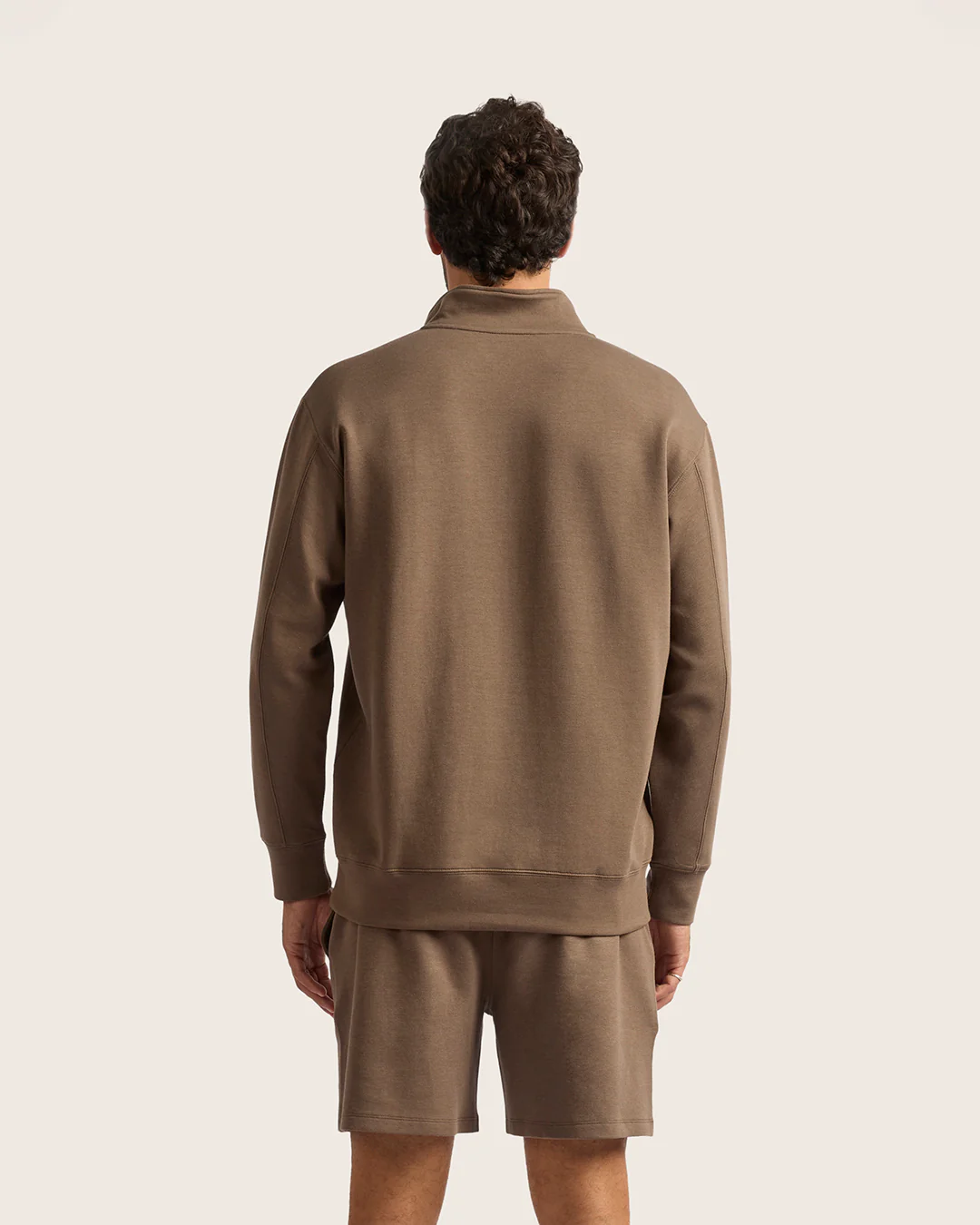 Men's Quarter Zip Sweater - Oyster - Image 2