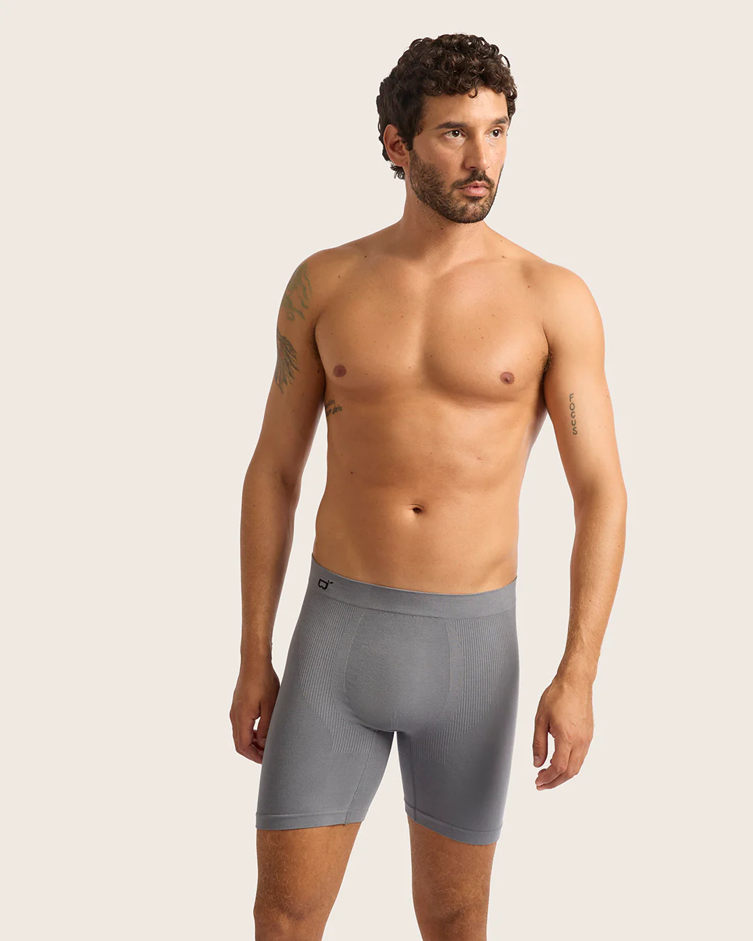 Men's Seamfree Mid-Length Boxer Briefs - Charcoal - Image 4