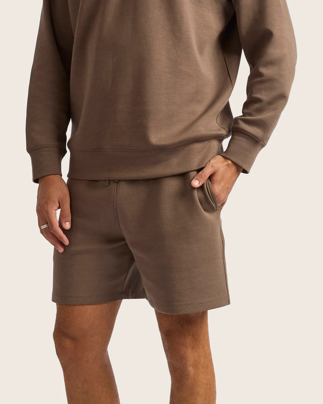 Men's Sweat Shorts 6" - Oyster - Image 2