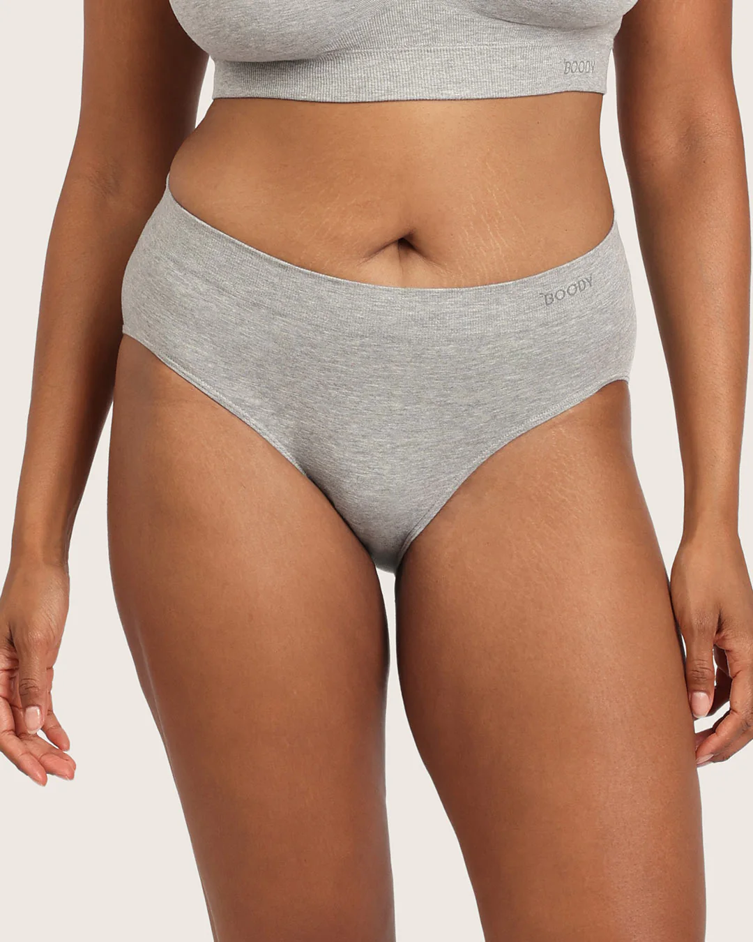 Midi Briefs - Light Grey Marl - Image 12