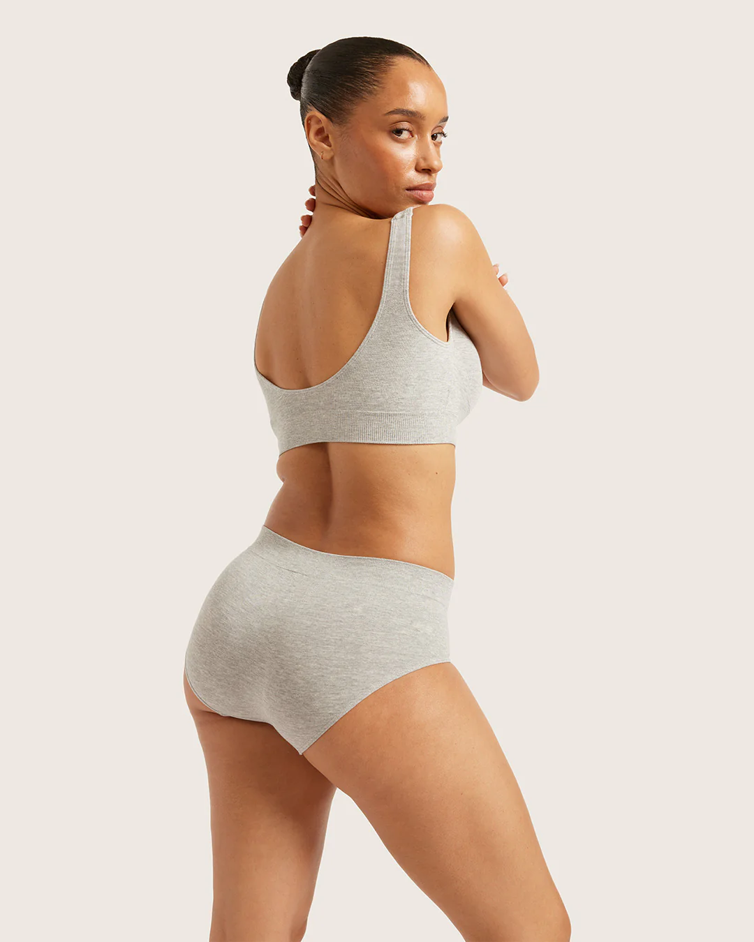 Midi Briefs - Light Grey Marl - Image 5