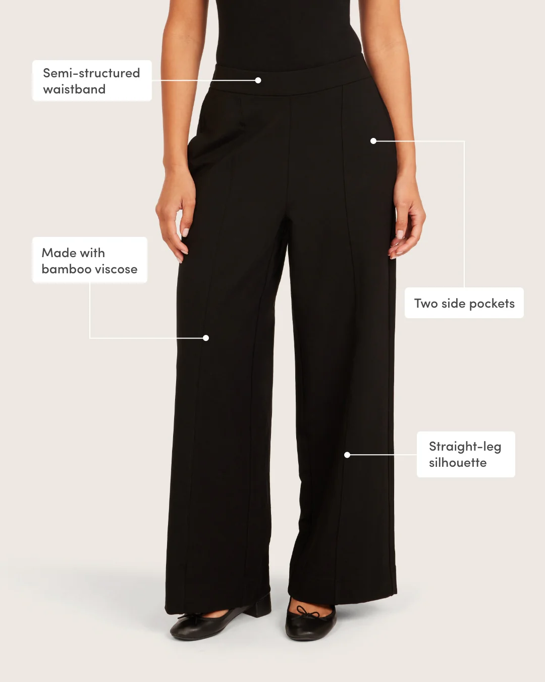 Relaxed Leg Pants - Short - Black - Image 4