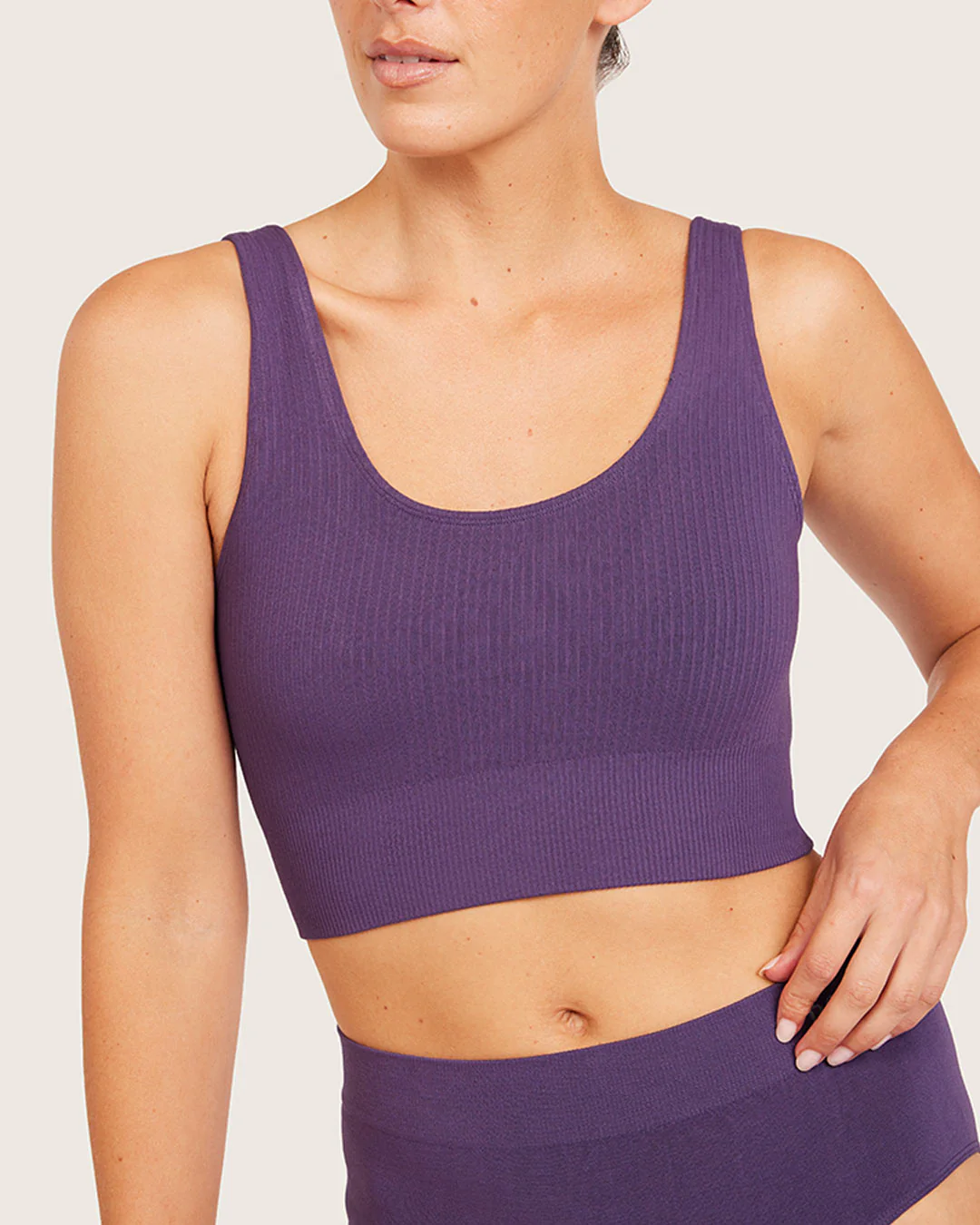 Ribbed Seamfree Crop - Amethyst - Image 10