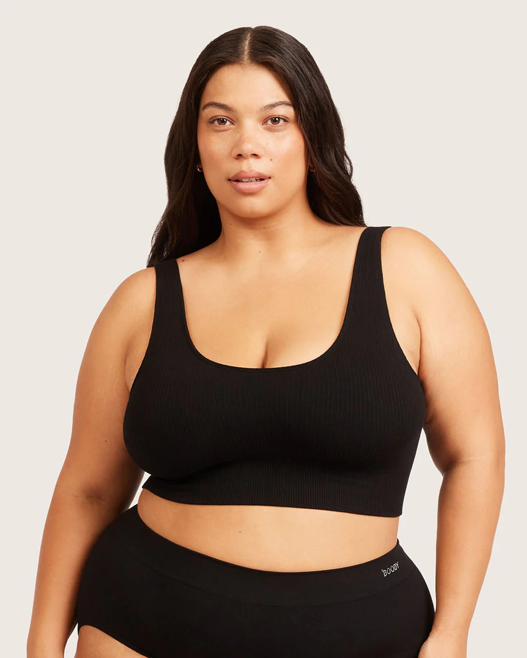 Ribbed Seamfree Crop - Black - Image 12