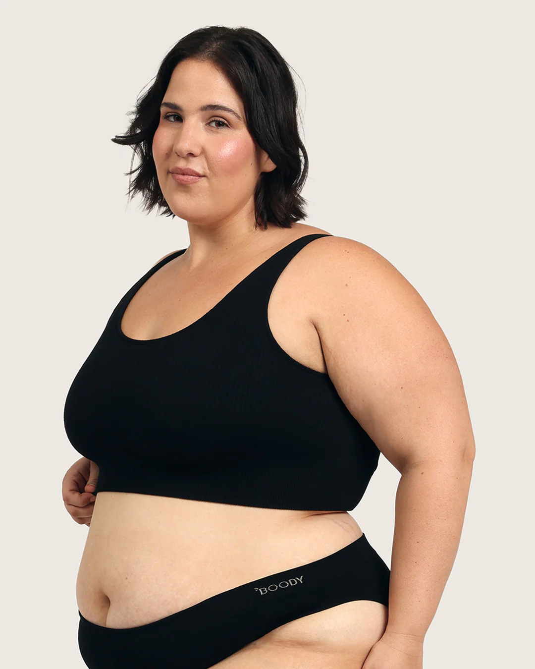 Ribbed Seamfree Crop - Black - Image 18