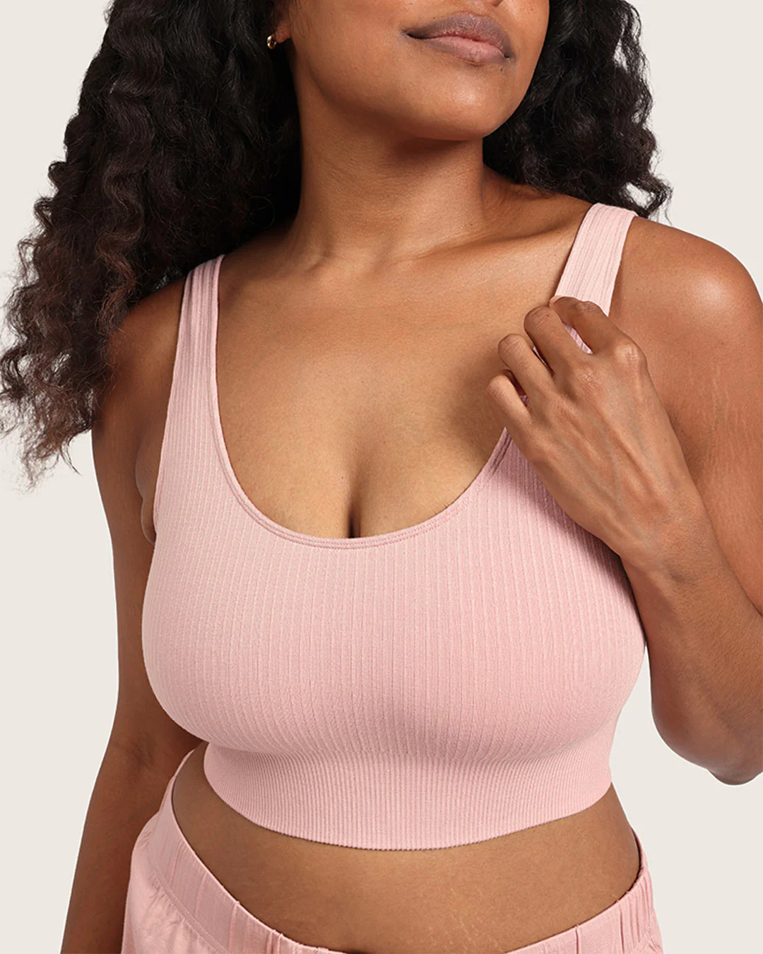 Ribbed Seamfree Crop-Dusty Pink - Image 11