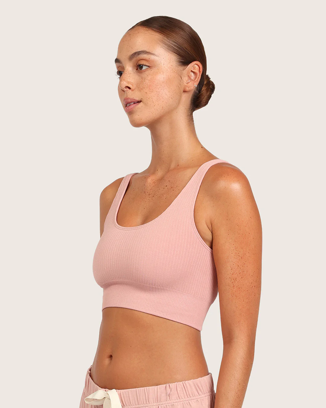 Ribbed Seamfree Crop-Dusty Pink - Image 3